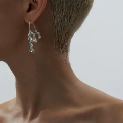 Anissa Kermiche Earrings-Dangling Drape Earrings (Silver)