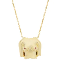 Anissa Kermiche Necklaces-Rubies Boobies Necklace (Sanded)