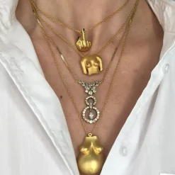 Anissa Kermiche Necklaces-Rubies Boobies Necklace (Sanded)