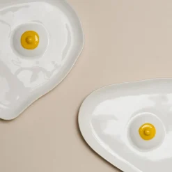 Anissa Kermiche Home-Tatas Plates (High-Shine White, Yellow)