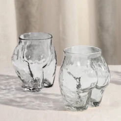 Anissa Kermiche Home-The Popotin Gl(Ass) Clear-Set Of Two